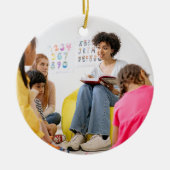 Liebe Lehrer Bewertung Foto Geschenk für Lehrer In Keramik Ornament (Vorne)