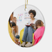 Liebe Lehrer Bewertung Foto Geschenk für Lehrer In Keramik Ornament (Links)