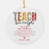 Liebe Lehrer Bewertung Foto Geschenk für Lehrer In Keramik Ornament (Hinten)