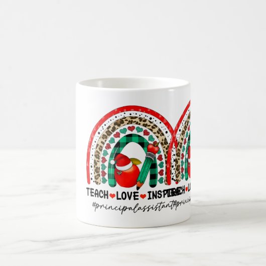 Liebe Lehrer Inspirierte Hauptassistent Weihnachte Kaffeetasse (Mittel)