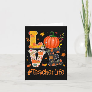 Liebe Lehrer Leben glücklich Fall Y'alle Herbstleh Karte