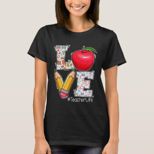LIEBE Lehrer Life Apple Stift Lehrer Bewertung T-Shirt