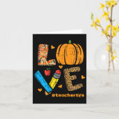 Liebe Lehrer Pumpkin Leopard Herbst Thanksgiv Karte (Gelbe Blume)