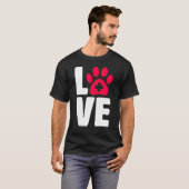 Liebe Lehrer Schule Lehrer Erzieher Red Dog Paw T-Shirt (Vorne ganz)