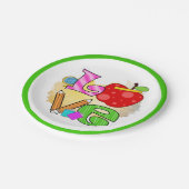 Liebe Lehrer Student Zeichnend Apple Pencils Pappteller (Schrägansicht)