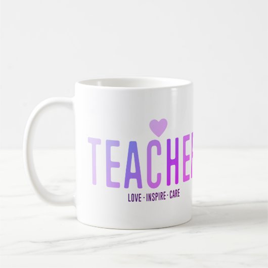 Liebe Lehrerbewertung Inspirier Betreuung Lila Kaffeetasse (Links)