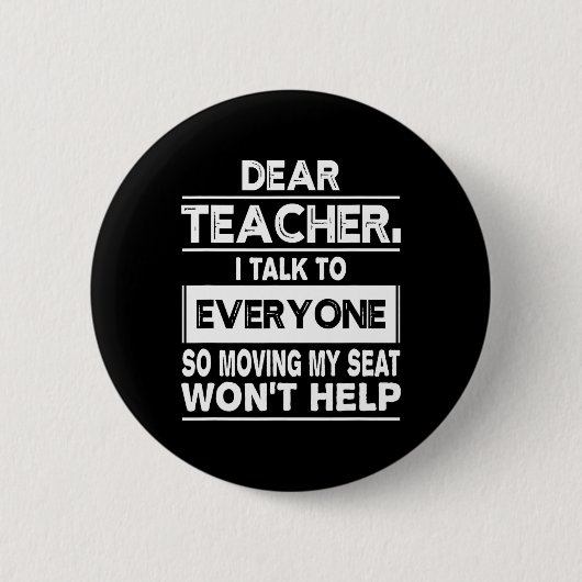 Liebe Lehrerin ich spreche mit jedem Spaß zurück i Button (Vorderseite)