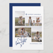 Liebe & Leichtes Herz Hanukkah 4 Foto-Karte Feiertagskarte (Vorne/Hinten)