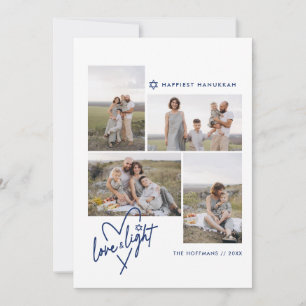 Liebe & Leichtes Herz Hanukkah 4 Foto-Karte Feiertagskarte