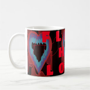 Liebe Leidenschaft Hot Art Design Rot misty Blau Kaffeetasse