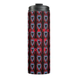 Liebe Leidenschaft Hot Art Design Rot misty Blau Thermosbecher