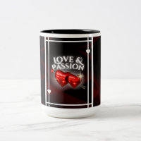 Liebe & Leidenschaft Tasse - Rote glühende Herzen 