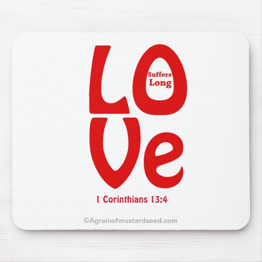 LIEBE leidet unter einem langen Bibelangebot Mousepad (Vorne)