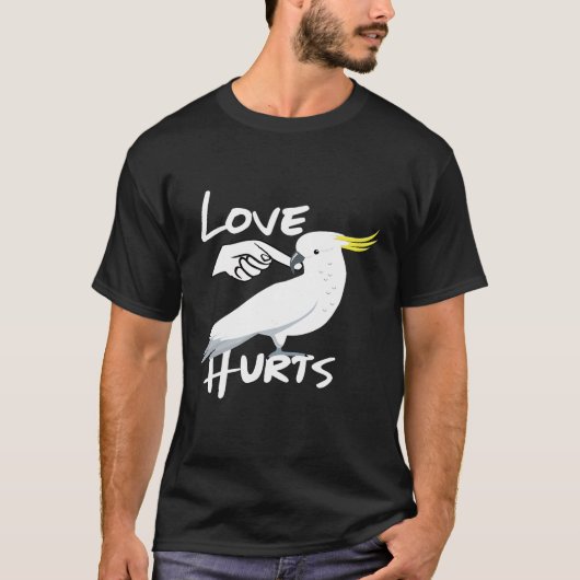 Liebe leidet Yellow Crested Cockatoo-Papagei T-Shirt (Vorderseite)
