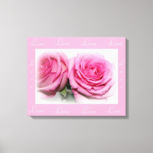 Liebe Leinwand Wrap mit rosa Rosen (Vorderseite)