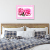 Liebe Leinwand Wrap mit rosa Rosen (Insitu (Schlafzimmer))