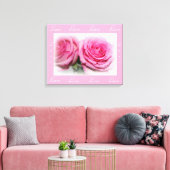 Liebe Leinwand Wrap mit rosa Rosen (Insitu (Wohnzimmer))