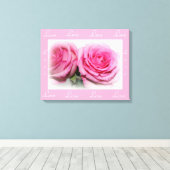 Liebe Leinwand Wrap mit rosa Rosen (Insitu (Holzboden))