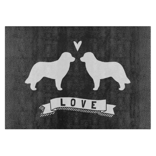 Liebe Leonberger Silhouetten Schneidebrett (Vorderseite)