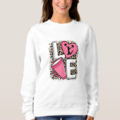Liebe Leopard drucken rosa Crew Pullover (Vorderseite)