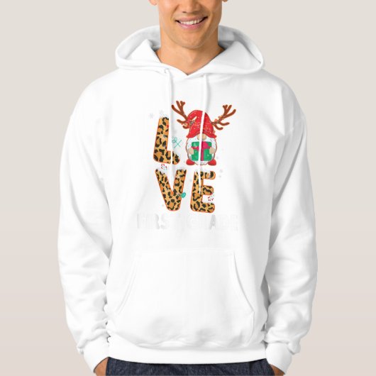 Liebe Leopard Rentier Weihnachten Hoodie (Vorderseite)