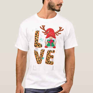 Liebe Leopard Rentier Weihnachten T-Shirt
