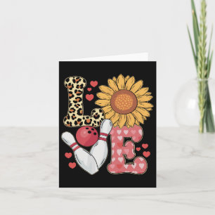 Liebe Leopard Sonnenblume Bowling Valentinstag Bow Karte
