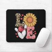 Liebe Leopard Sonnenblumen Bowling Valentine Bowli Mousepad (Mit Mouse)