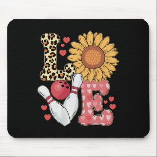 Liebe Leopard Sonnenblumen Bowling Valentine Bowli Mousepad