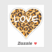 Liebe | Leopardenmuster Herzdesign | Gepard Aufkleber (Blatt)