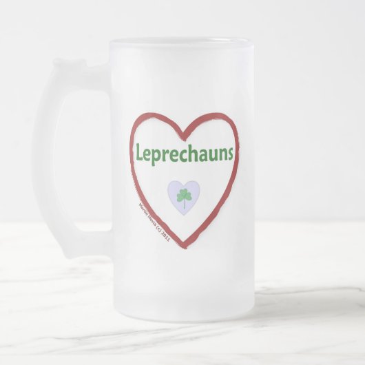 Liebe Leprechauns Mattglas Bierglas (Links)