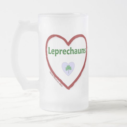 Liebe Leprechauns Mattglas Bierglas (Links)