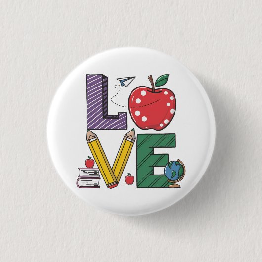 Liebe lernen Schöne zurück zur Schule Button (Vorderseite)