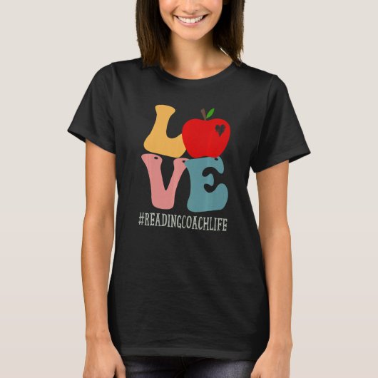 Liebe lesen Apple Groovy Retro Niedlich zurück T-Shirt (Vorderseite)
