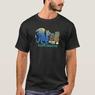 Liebe Lesen Bücher Vintag Retro Buch Dragon Gra T-Shirt