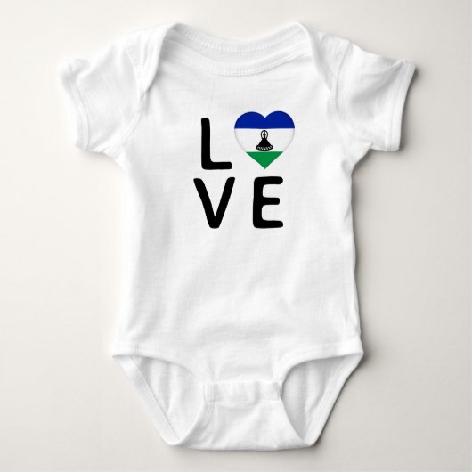 Liebe - Lesotho-Flagge Baby Strampler (Vorderseite)