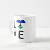 Liebe - Lesotho-Flagge Kaffeetasse (Vorderseite Links)