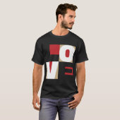 Liebe Letter Art Contemporary Red Black Gold Desig T-Shirt (Vorne ganz)