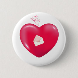 Liebe Letter in Heart - Romantisches Button-Abzeic Button