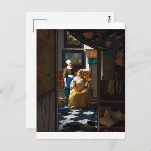 Liebe Letter, Johannes Vermeer Postkarte (Vorne/Hinten)