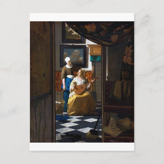 Liebe Letter, Johannes Vermeer Postkarte (Vorderseite)