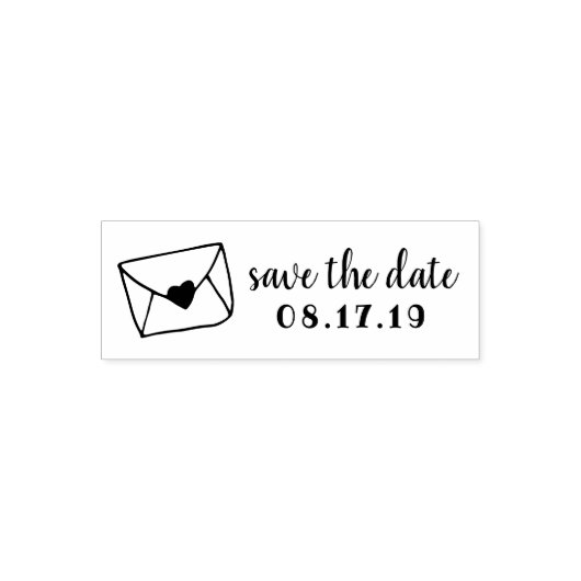Liebe Letter Sealed Heart Envelope Save the Date Permastempel (Design)