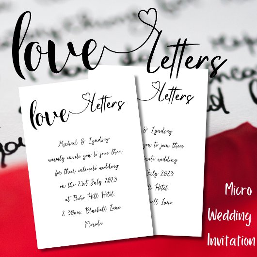 Liebe Letter SimpleInk Handgeschriebene Hochzeit Einladung
