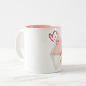 Liebe Letter Tasse - Romantische Hülle & rosa Herz (Vorderseite Links)