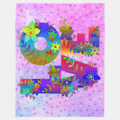 LIEBE Letter Word Blume Fleecedecke (Vorderseite)