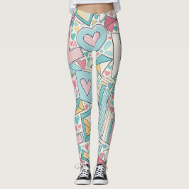 Liebe Letters Benutzerdefiniertes Muster Leggings