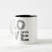 Liebe Letters-Black Zweifarbige Tasse (Vorderseite Links)