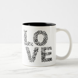 Liebe Letters-Black Zweifarbige Tasse