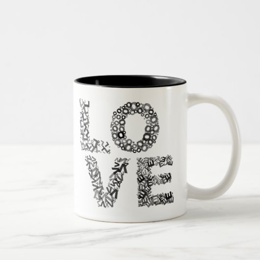 Liebe Letters-Black Zweifarbige Tasse (Rechts)