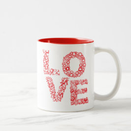 Liebe Letters-Red Zweifarbige Tasse